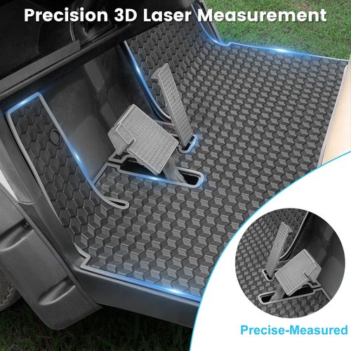 Golf Cart Floor Mat for Yamaha Floor Mat, 3/10" Thickness Rubber Full Coverage, Fit for Yamaha Drive2, QuieTech, Adventurer, UMAX Rally 4x4 Grey