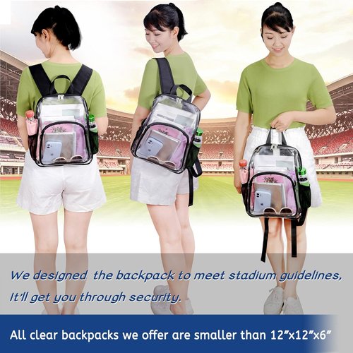 Mildbeer Clear Backpack - Stadium Approved 12x12x6 | Ideal for Women, Festivals & Sports Events