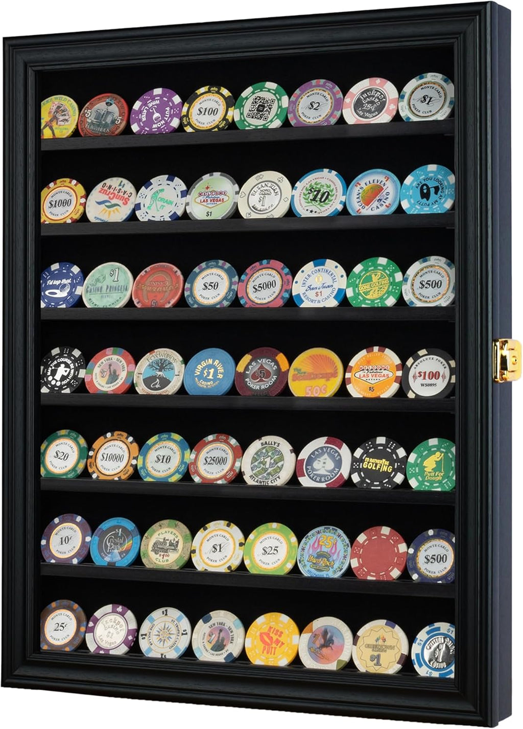Regine Switzerland Military Challenge Coin Display Case - Black Finish with 98% UV Protection | Fits Army, Navy, Air Force, Marine Corps Coins