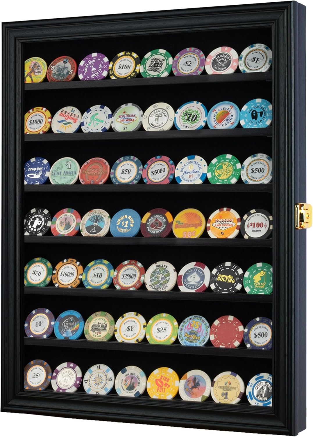 Regine Switzerland Military Challenge Coin Display Case - Black Finish with 98% UV Protection | Fits Army, Navy, Air Force, Marine Corps Coins