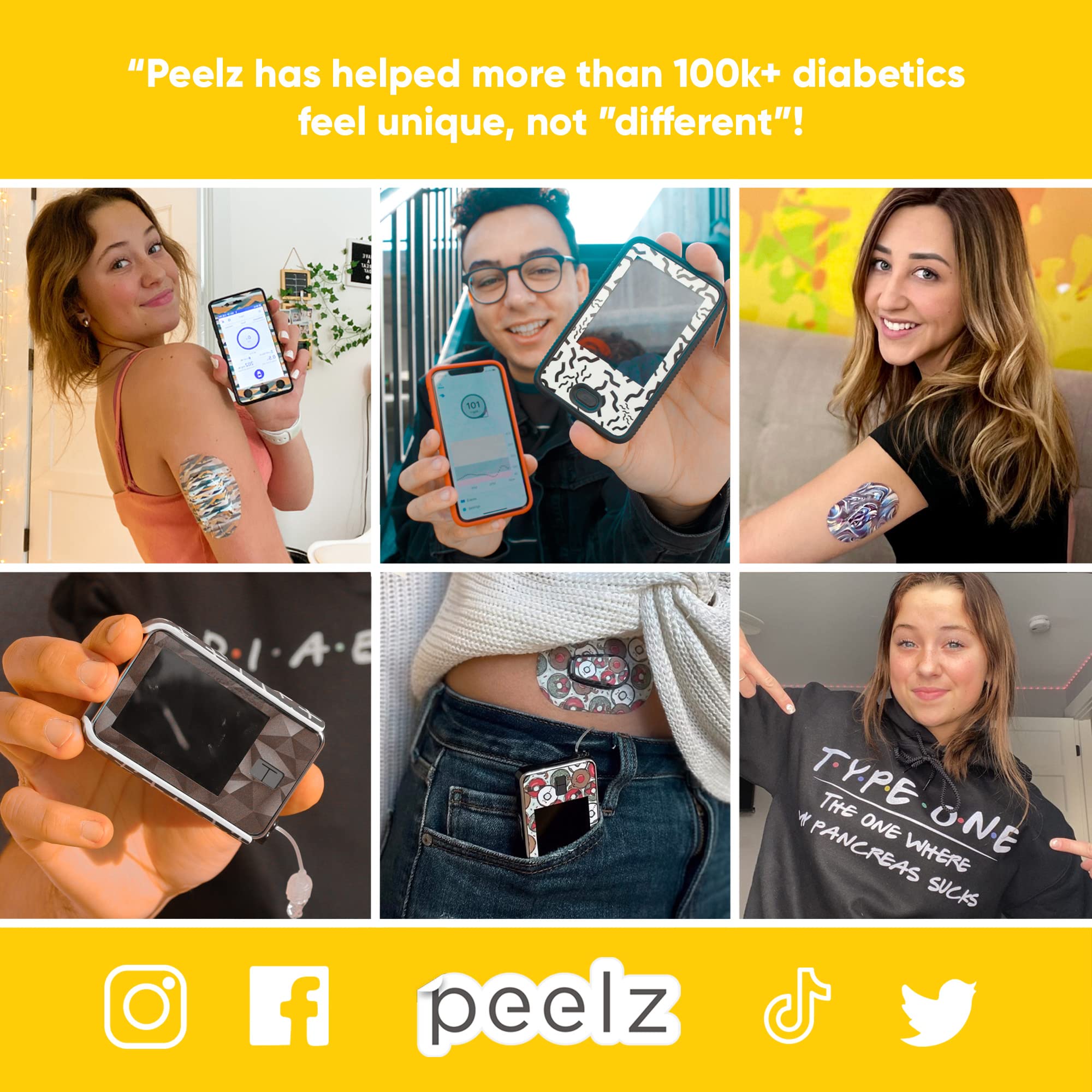 Peelz Dexcom G6 Over Patches – Strong & Waterproof CGM Covers for Active Lifestyles | Keeps Sensor Secure During Workouts, Swimming & Sleep | Long-Lasting, Skin-Friendly Stelo Adhesive (14+ Days)