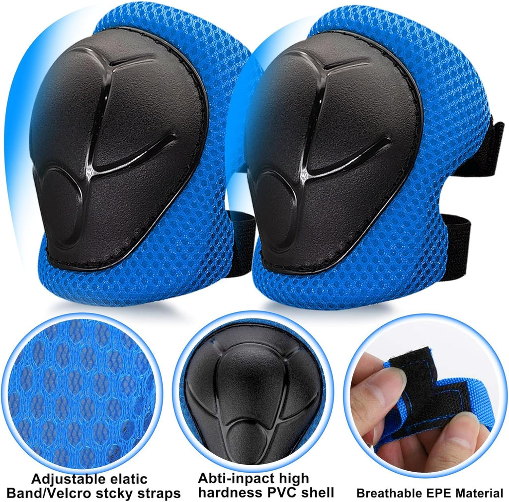 Skiennix Knee Pads Set for Kids - Protective Gear for Ages 3-10 | Includes Elbow Pads & Wrist Guards