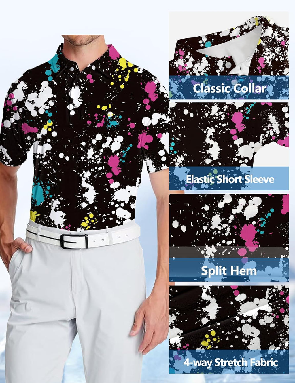 Skiennix Golf Shirts for Men - Moisture-Wicking Performance Short Sleeve Polo | Dry Fit, Stylish Design