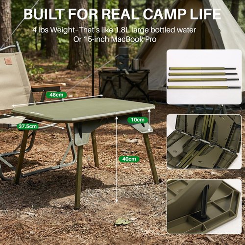 TOPCHANCES Folding Camping Table Outdoor,Ultralight Aluminum Camping Tables Multifunctional Portable Folding Table with Carrying Bag for Holiday Festival Camping Travel Picnic Grilling