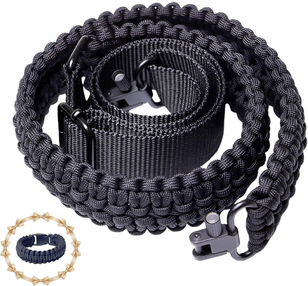 Skiennix Adjustable Paracord Rifle Sling - Heavy-Duty 2-Point Design for Hunting | Includes Swivel Mount