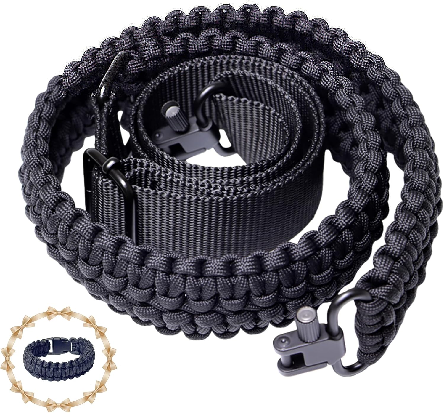 Skiennix Adjustable Paracord Rifle Sling - Heavy-Duty 2-Point Design for Hunting | Includes Swivel Mount