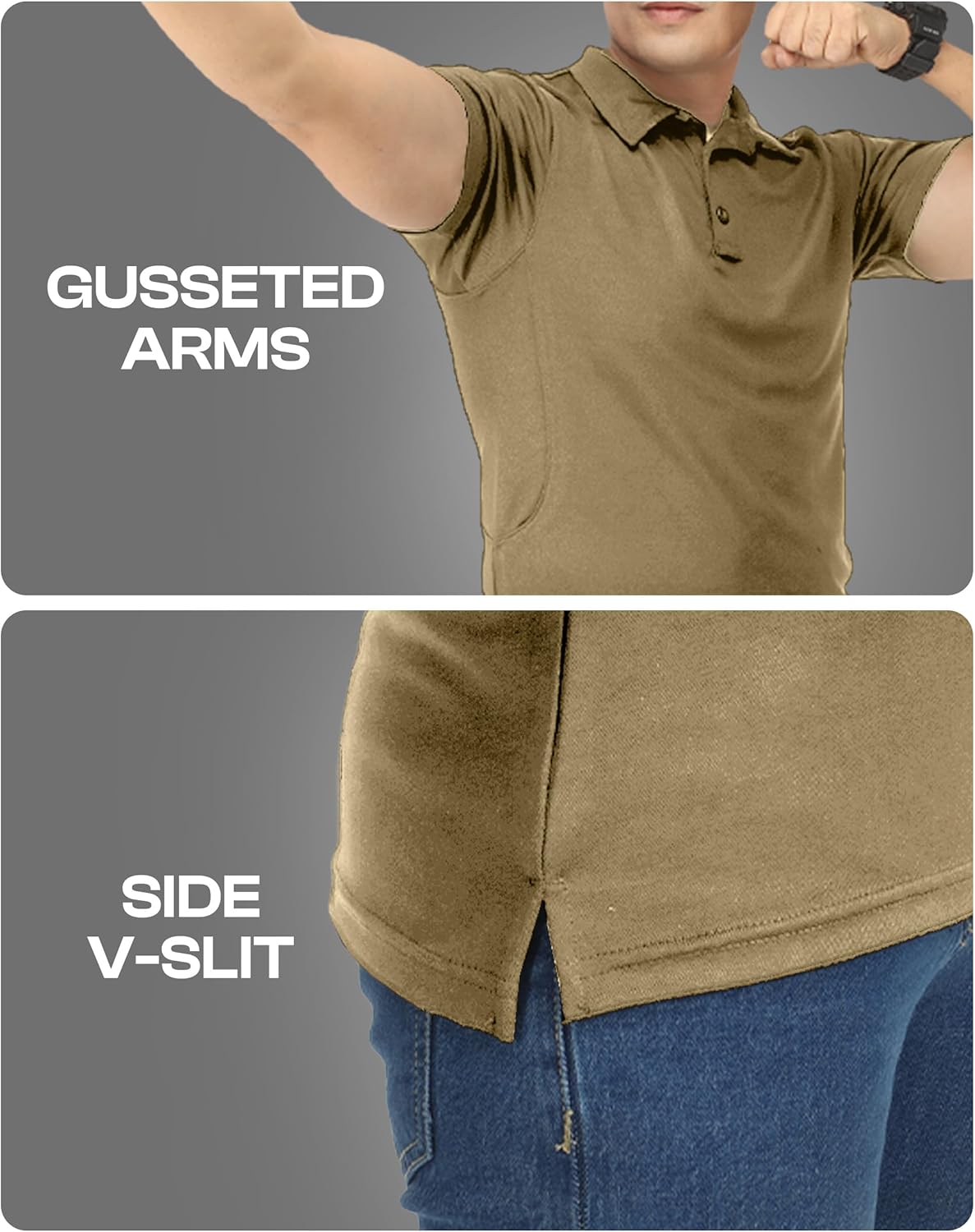 NY Threads Men's Polo Shirt - Quick Dry Tactical Jersey with UPF 50+ Protection | Short Sleeves