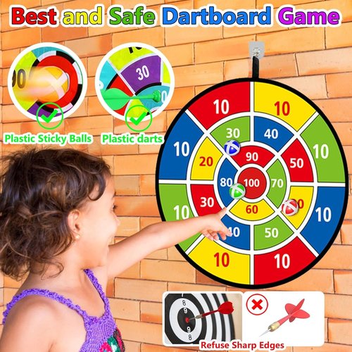 Dart Board for Kids by [Brand Name] - 29" Double-Sided Board with Sticky Balls | Perfect Indoor/Outdoor Game for Ages 4-14