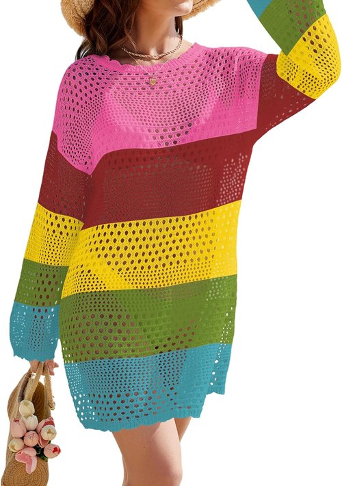 Buauty Women's Crochet Swimsuit Cover-Up - Stylish Beach Dress for Summer Vacations | Versatile Swimwear