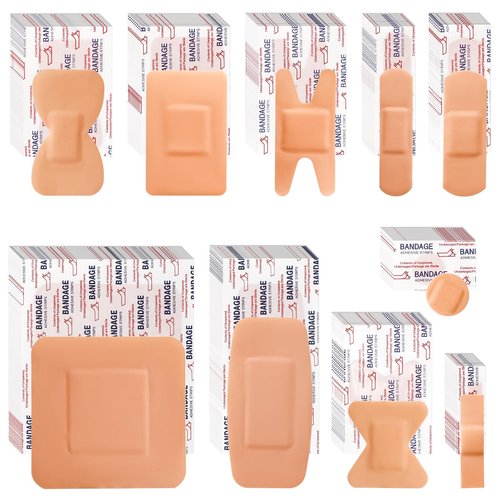 Bandages Variety Pack - 800 Pcs Assorted Bandages Bulk, Large Adhesive Fingertip Bandage, Waterproof Bandage Breathable for First Aid and Protect Wounds (10 Styles)