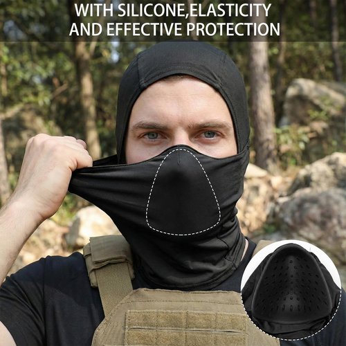 Qavctw Tactical Balaclava Mask Military Training Hooded Mask Shooting Full Face Mask Riding Hiking Paintball Fishing Hunting Head Wrap Mask Men Women Outdoor Breathable Headgear