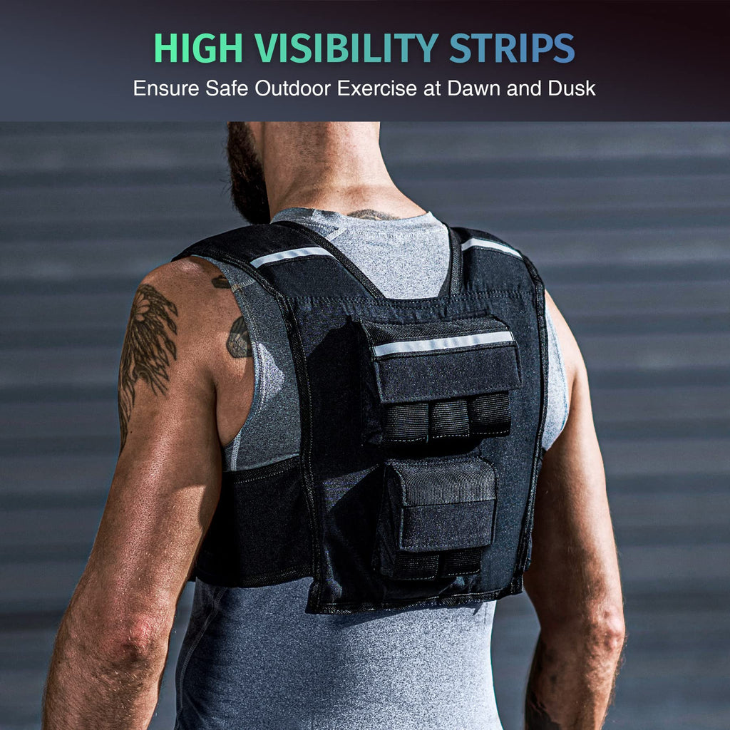 ZELUS 23lb Weighted Vest with Adjustable Weights for Exercise, Weight Vest for Men, Workout Vest for Home Workouts Cardio Strength Training Weight Loss (23lb-Iron Bar)
