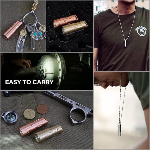 MecArmy X3S Handheld Mini EDC Flashlight - 130 Lumens Portable Rechargeable Keychain Torch | Waterproof Copper