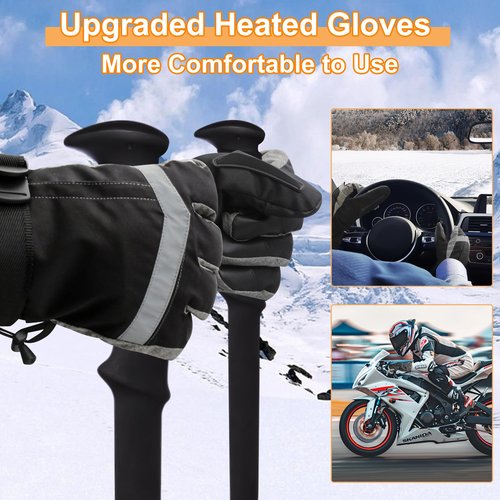 IFWATER Upgraded Heated Gloves for Men and Women,5V 6000mAh Rechargeable Hand Warmer Raynaud Gloves with 3 Heating Levels,Touchscreen Waterproof Ideal for Driving Fishing Winter Outdoor Work (Medium)