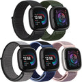 AVOD Nylon Bands Compatible with Fitbit Versa 4/Sense 2/Versa 3/Fitbit Sense, Soft Breathable Sport Adjustable Replacement Strap Women Man Wristband Accessories