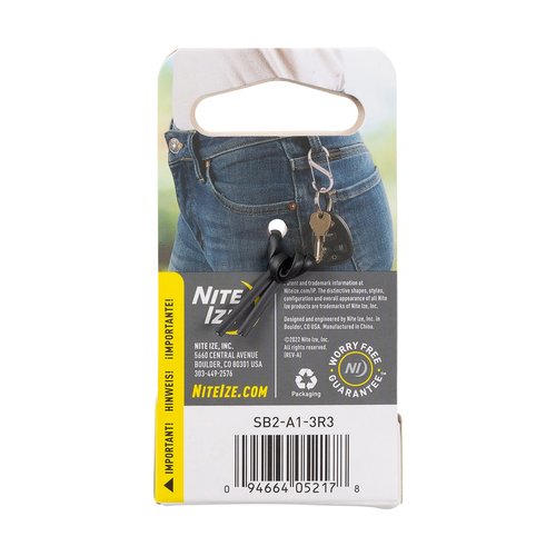 Nite IZE S-Biner Stainless Steel Dual Carabiner #2, Dual Gated Carabiner for Keys and Gear, 3 Pack, Black/Stainless