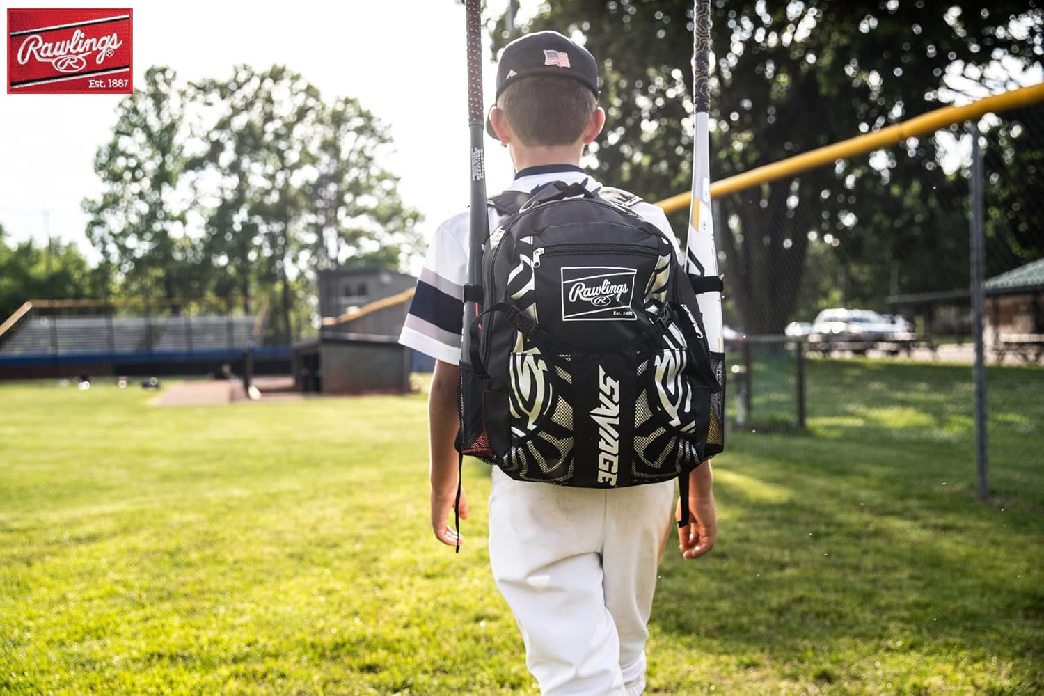Rawlings | Savage Backpack Equipment Bag | Ideal for T-Ball & Youth Baseball | Multiple Styles Available