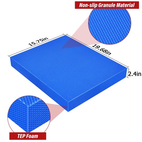 Balance Pad 19.68" * 15.75" * 2.4", Extra Large Foam Balance Board Stability Pad Non-Slip Exercise Foam Pad for Rehabilitation Stability Workout Knee and Ankle Exercise Strength Training