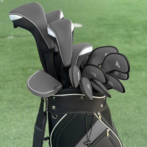 Andux Golf Club Wood Head Covers 460CC Driver Covers Long Neck Grey