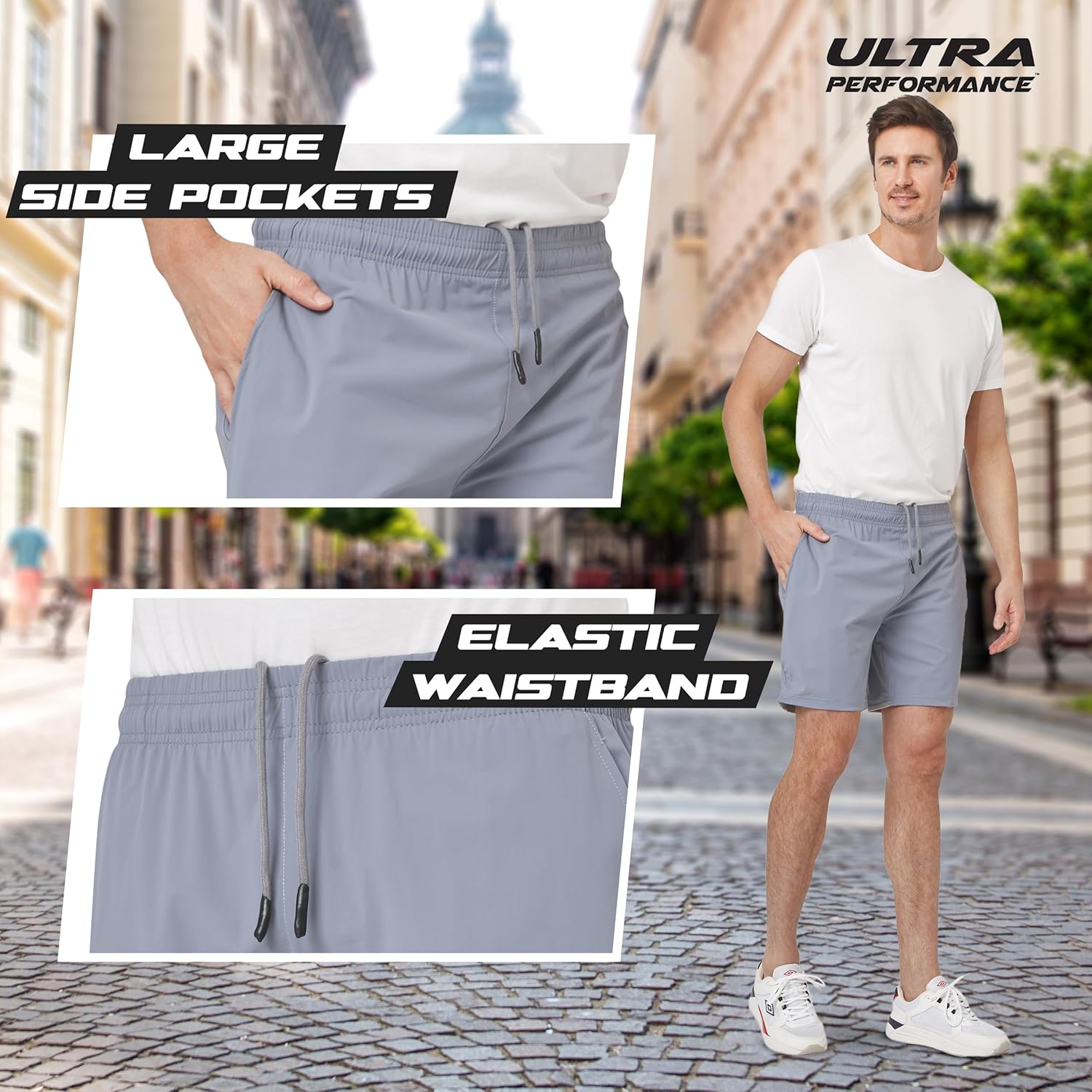 Skiennix Ultra Performance Men's Athletic Running Shorts - 3 Pack Super Stretch Gym Shorts | 7 Inch Inseam