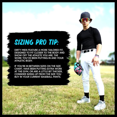 Dirty Mids Original Youth Baseball Pants - Pro Fit, Reinforced Knees, Anti-Slip Waistband | XX-Small