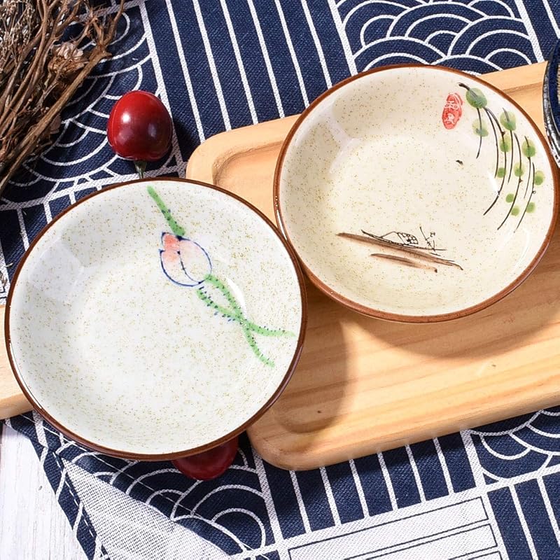 Soy Sauce Dishes Set of 5, 3.8 in – Japanese Style Dipping Bowls (GS)