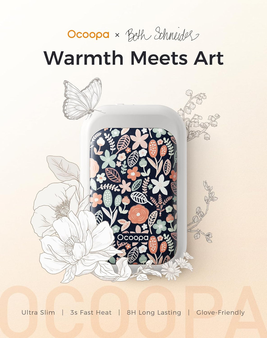 OCOOPA Rechargeable Magnetic Hand Warmers - Ultra-Thin 5000mAh Electric Glove Heaters | Perfect Winter Gifts for Men & Women
