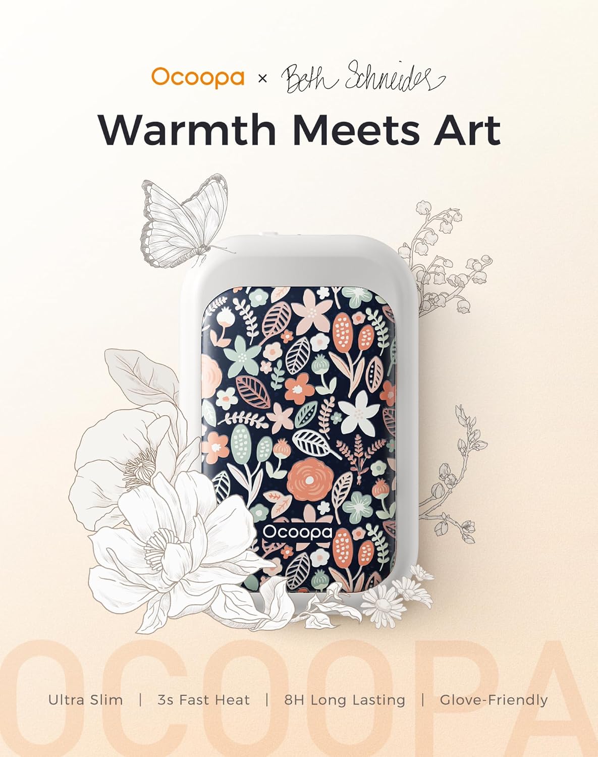 OCOOPA Rechargeable Magnetic Hand Warmers - Ultra-Thin 5000mAh Electric Glove Heaters | Perfect Winter Gifts for Men & Women