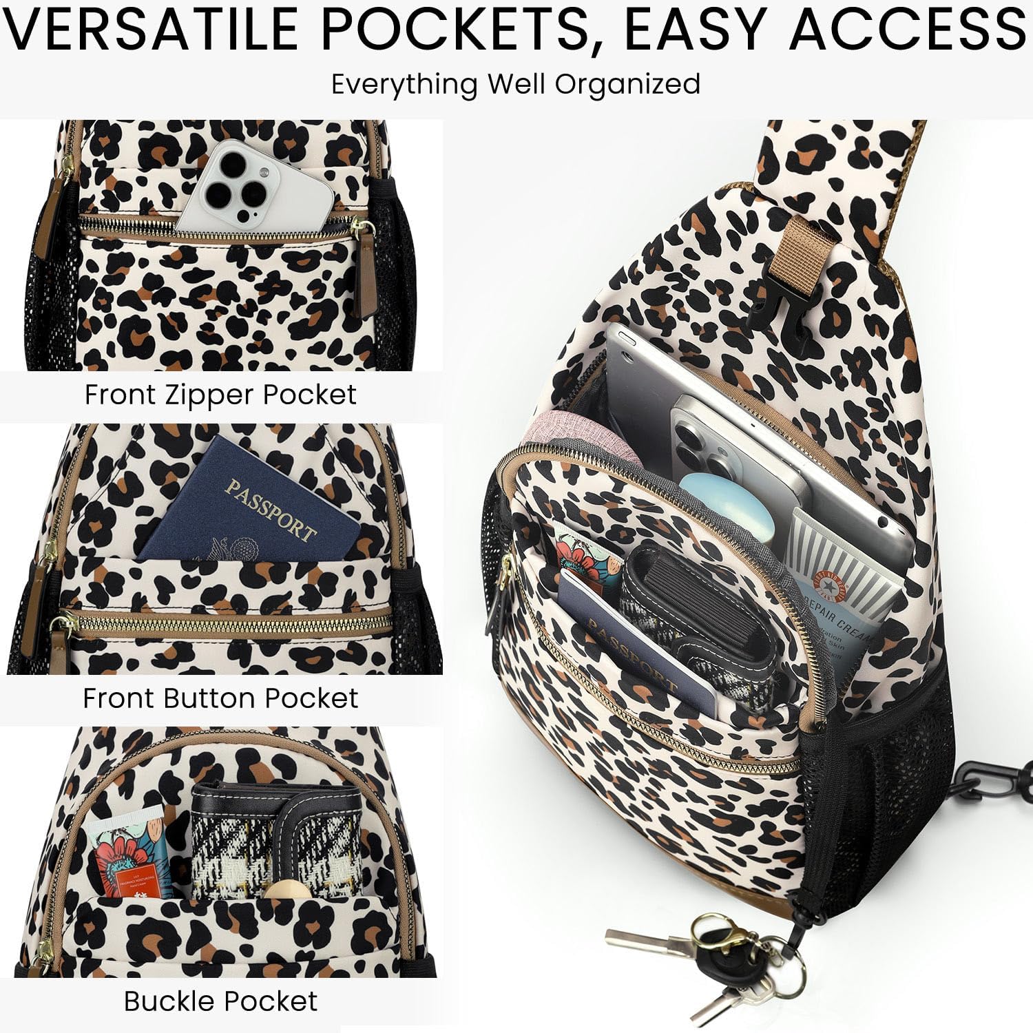 Skiennix Small Crossbody Bag - Versatile Sling Backpack for Travel | Casual Design for Men & Women