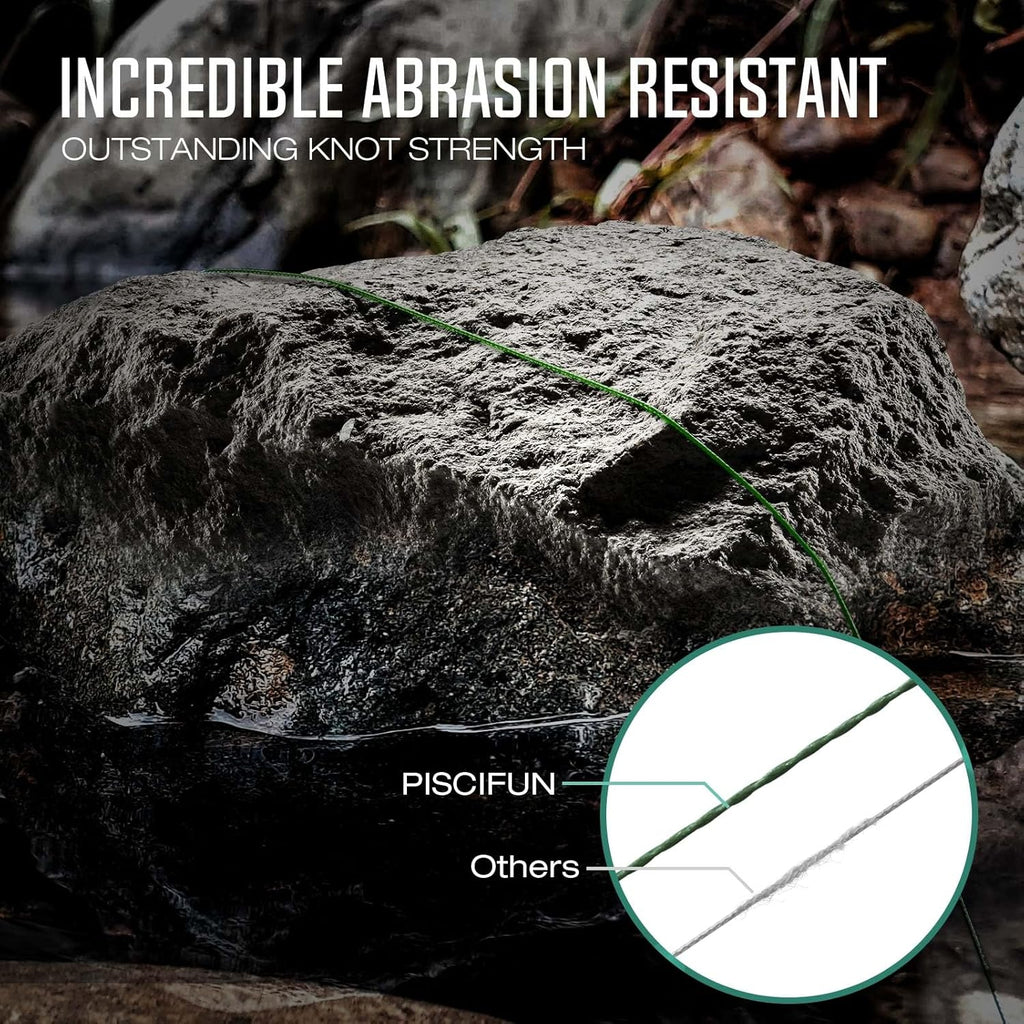 Piscifun Onyx Braided Fishing Line - Super Strong, Abrasion Resistant, Zero Stretch | 6lb-150lb Options