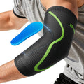 Elbow Brace Support with Gel Pads Breathable Elbow Compression Sleeve for Men & Women 4D Knit Elbow Sleeve for Golfer's, Tennis Elbow, Tendonitis, Reduce Joint Pain During Any Activity(Black, Large)