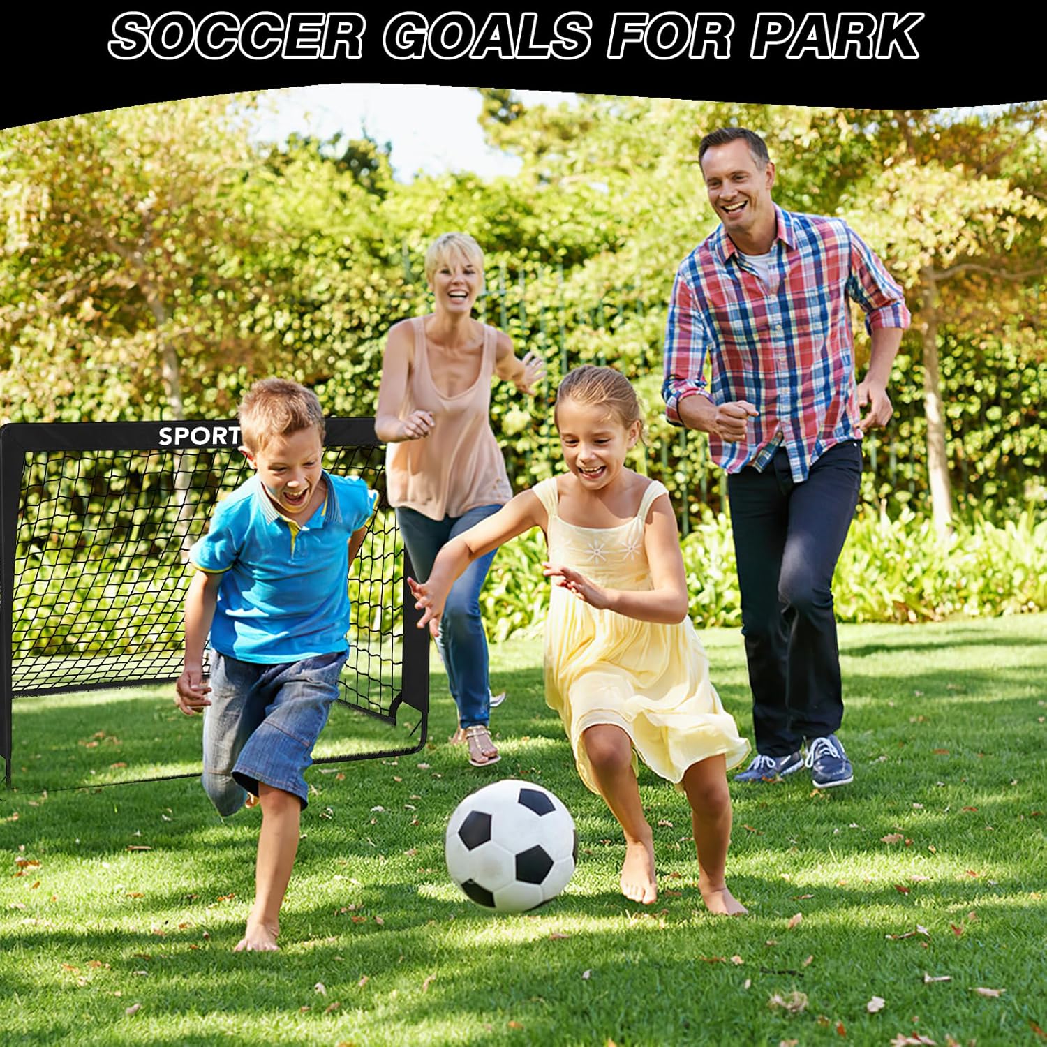 Pop Up Soccer Goals by 2 Pack - Portable 4' x 3' Soccer Net Set for Kids | Indoor & Outdoor Practice with Carrying Bag & Ground Pegs