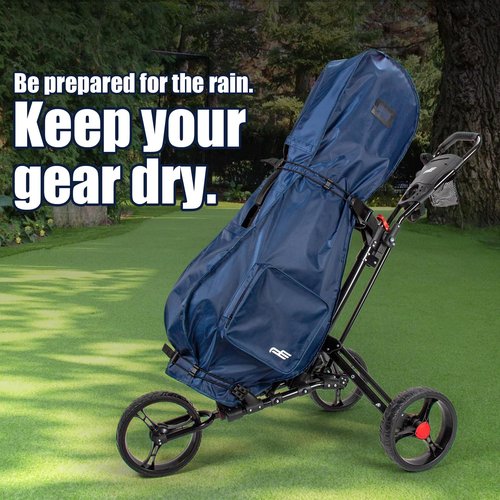 PLAYEAGLE Golf Bag Rain Cover, 300D PVC Waterproof Cover for Golf Club Bag, Durabale, Lightweight and Easy to Maneuver (Red)