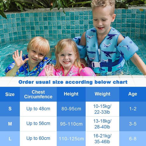 DOOHALO Toddler Swim Vest - Kids Swimming Training Aid for Ages 1-8, 20-46 lbs | Safe & Comfortable