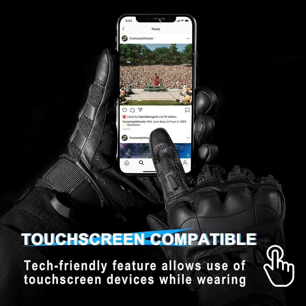WTACTFUL Tactical Gloves - Rubber Guard Touchscreen Design for Men | Ideal for Airsoft, Motorcycle & Hunting