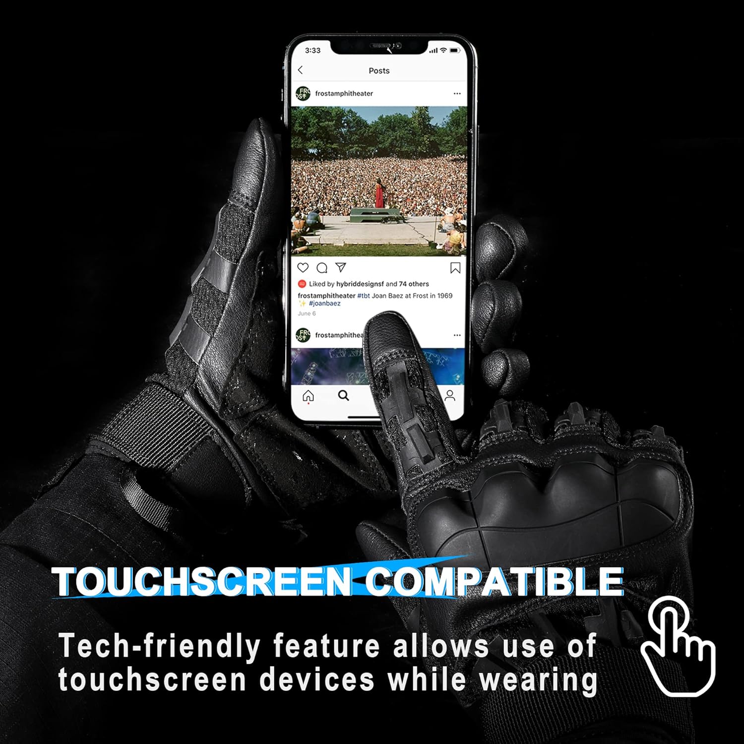 WTACTFUL Tactical Gloves - Rubber Guard Touchscreen Design for Men | Ideal for Airsoft, Motorcycle & Hunting