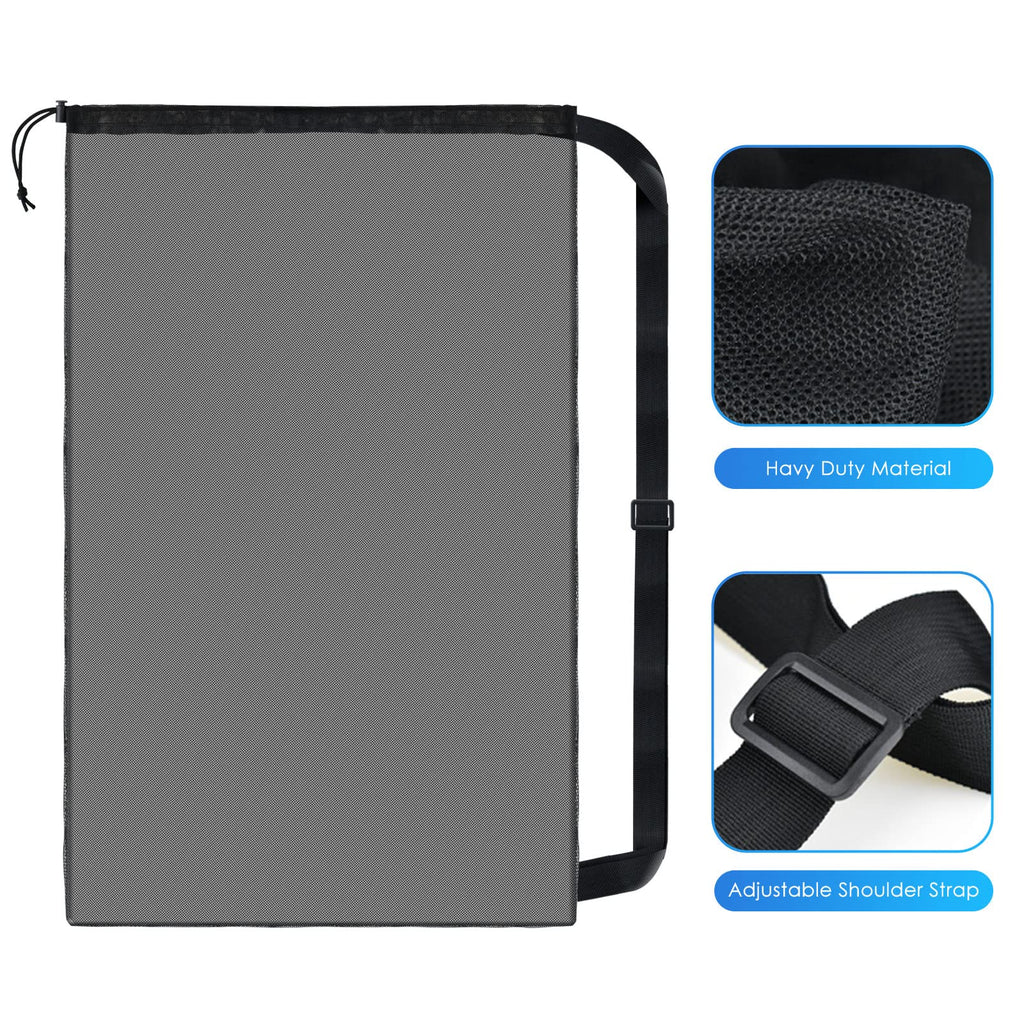 BROTOU Extra Large Sports Ball Bag Mesh, Basketball Bags Team Balls, Adjustable Shoulder Strap, Team Work Ball Bags for Holding Soccer, Football, Volleyball, Swimming Gear (30” x 40”) (2PCS)