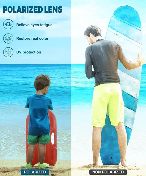 Aegend Swim Goggles - Polarized Anti-Fog UV Protection for Kids Ages 6-11 | Comfortable Fit