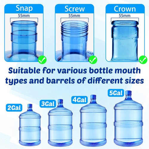 Gofriipai 5 Gallon Water Bottle Handle (2-Pack) – Heavy-Duty Water Jug Holder for Easy Carrying, Dual-Mode Design (Single/Dual-Person Lift), Ergonomic Grip – Fits Standard 5-Gallon Jugs