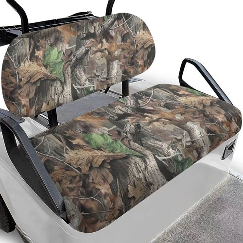Bulopur Branch Camouflage Golf Car Seat Cover Set Dustproof Seat Cover Fit for EZGO Club Car 2 Person Seats Golf Carts Frontseat Sun Protection