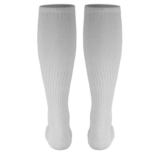 Truform Compression Socks, 15-20 mmHg, Men's Gym Socks, Knee High Over Calf Length, White, Large