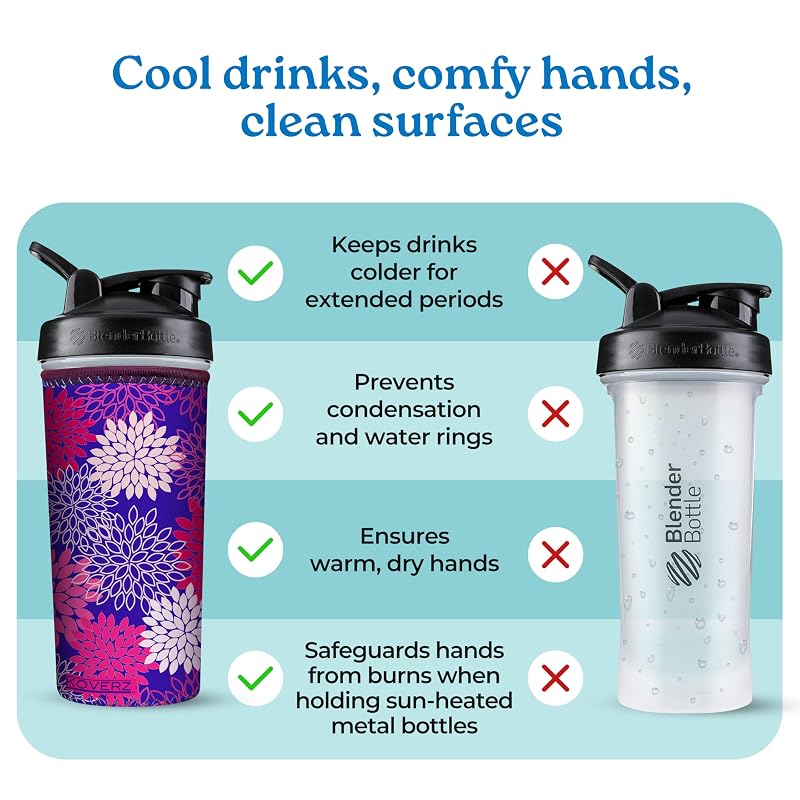 Paisley Koverz Water Bottle Carrier with Shoulder Strap - 24-30 oz (Variation: Paisley w/Strap+Large 24-30 oz)