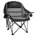 RELAX FIELD Oversized Camping Chair, Portable Folding Padded Camp Chairs with Side Pocket, Cup Holder, Heavy Duty Support 500LBS Outdoor Lounge Chair for Adults, Fishing, Sports, Trip, Black