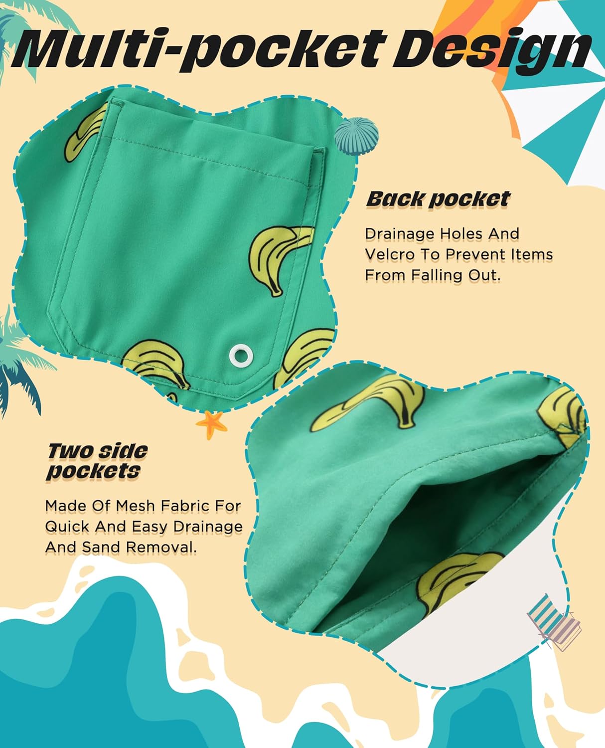 Regine Switzerland Boys Swimming Trunks - Quick Dry Swim Shorts with Mesh Lining | Sizes 2T-12 Years