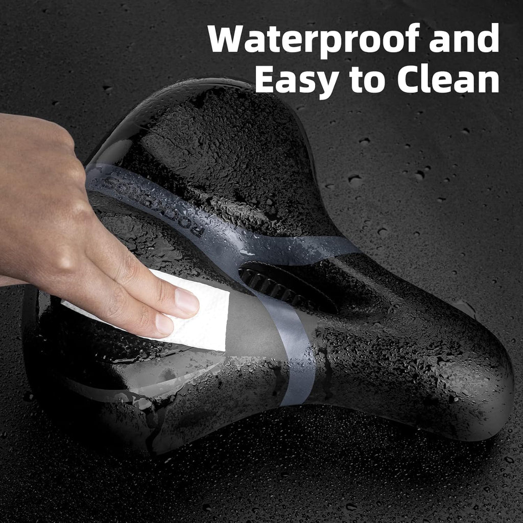 ROCKBROS Bike Seat - Comfortable Wide Gel Replacement Saddle | Breathable Waterproof Design for Cruiser & Mountain Bikes