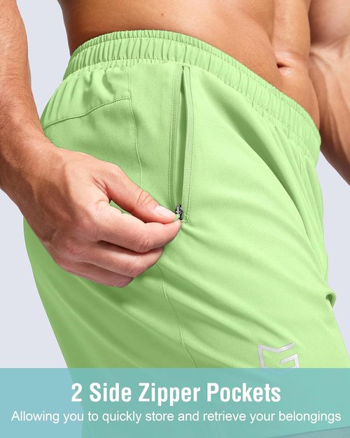 G Gradual Men's Athletic Running Shorts - Quick Dry with Zipper Pockets | Available in 7", 5", 9" Sizes for Gym & Outdoor Activities