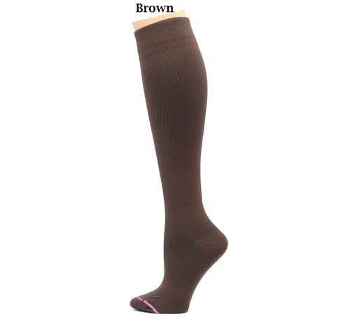 5 Pairs Dr. Motion Therapeutic Graduated 8-15mmHg Compression Women's Knee-hi Socks (Pack-Solid)