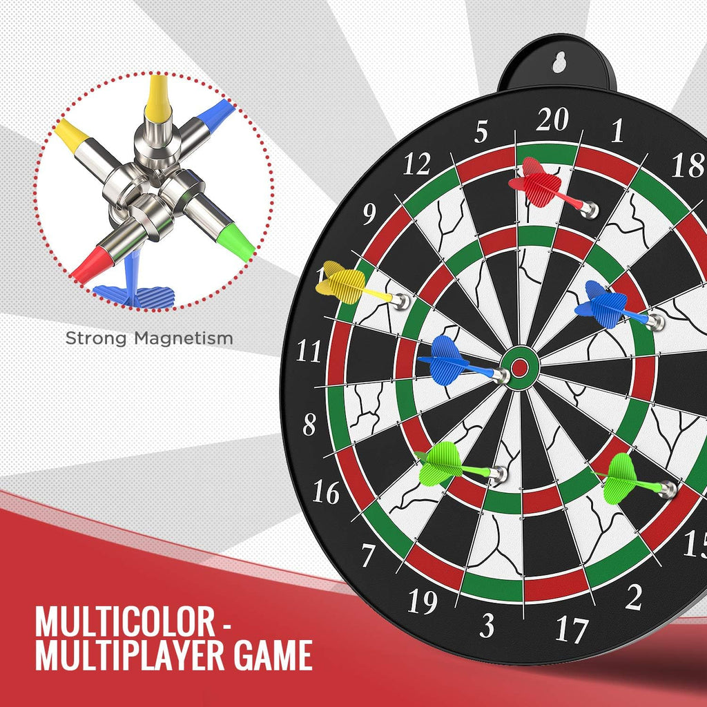 Regine Switzerland Dart Board - 12 Magnetic Darts - Fun Indoor Game for Kids Ages 5-12