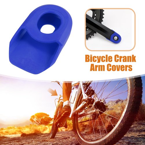 X AUTOHAUX 2pcs Soft Plastic Bicycle Cycling Crank Boot Protectors Mountain Bike Gel Sleeve Crank Arm Cover Protection Blue