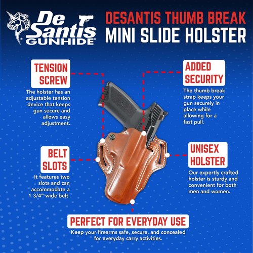 DeSantis Mini Slide Holster, Tan, Right, FITS: RUGER-57 with RED DOT Sight, RUGER-57 Without RED DOT Sight